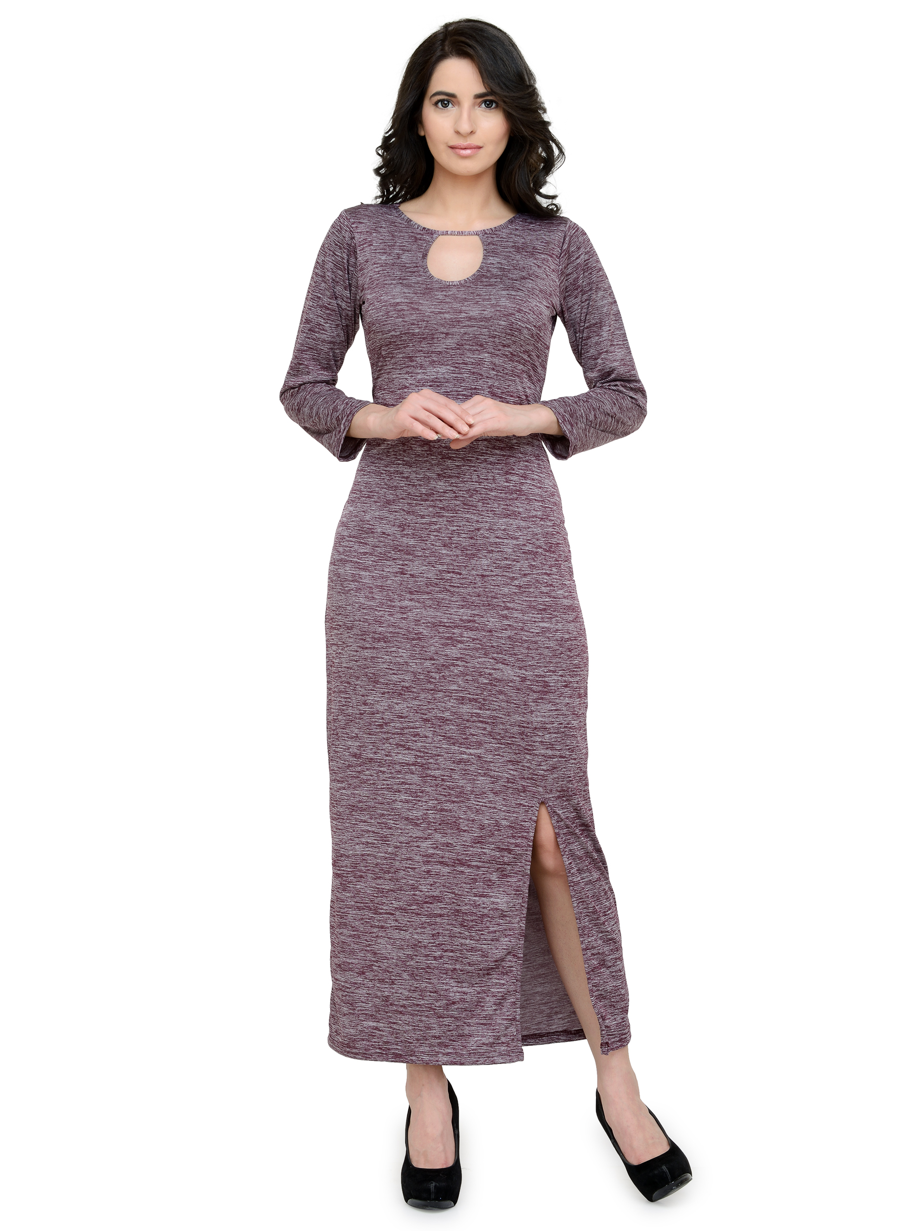 JAW DROPPING MAUVE MAXI WITH FRONT SLIT
